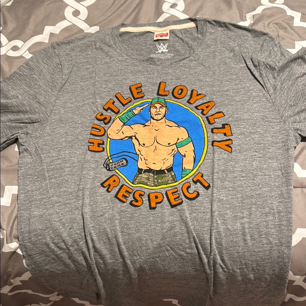 HOMAGE Gray and Blue John Cena T-shirt.